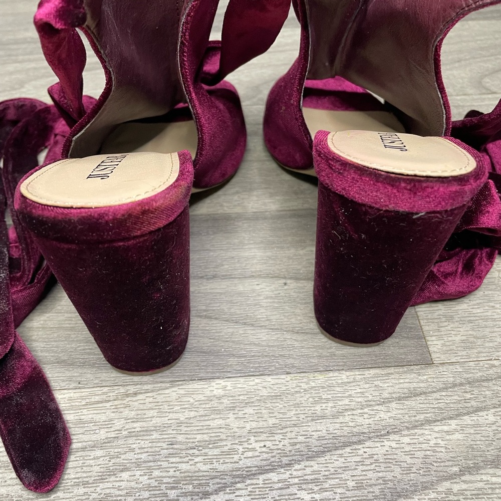 JustFab Abriana Velvet Wrap Heels - Picture 8 of 8